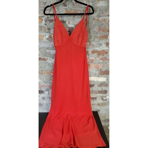 wild fable Dresses & Skirts - Wild Fable Long Red Dress Womens Sz M Open Back Roses J